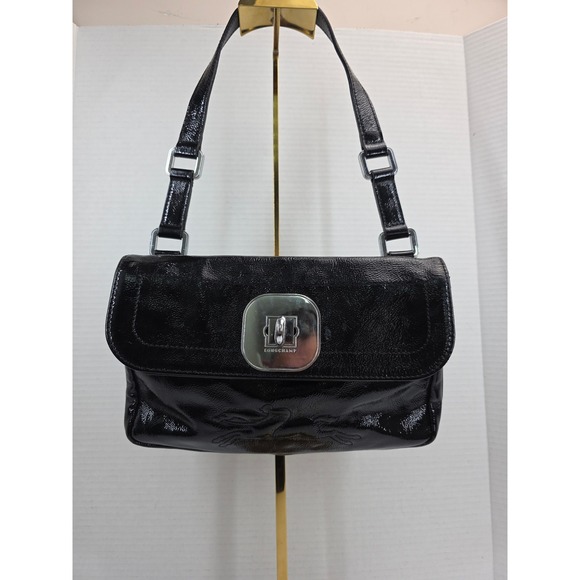 Longchamp Handbags - Longchamp Paris Black Patent Leather Shoulder Bag Leopard Print Made in France